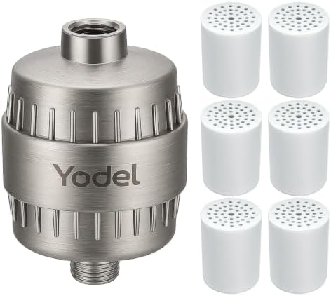 Yodel Shower Water Filter for Hard Water with 6 Replacement Cartridges by Yodel