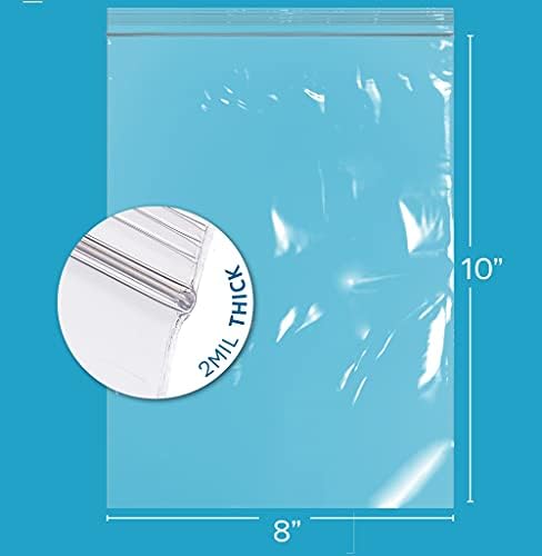 GPI 8" x 10" Zip Bags, 1/2 Gallon, 1000 Pack, 2 Mil, Reclosable, for Travel - Image 2