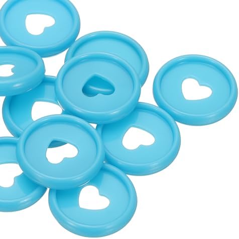PATIKIL 24mm Plastic Book Binding Discs, 11 Pack Discbound Expansion Discs Heart Binder Rings for DIY Notebook Planner, Blue - Image 5