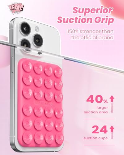 Klearlook Magnetic Suction Phone Mount for MagSafe Case, Hot Pink - Image 4