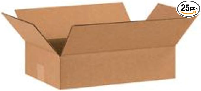 BOX USA Shipping Boxes Flat 15"L x 10"W x 4"H 25-Pack by BOXUSA