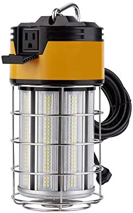 LEDMyplace 100W LED Temporary Work Light, 12000 Lumens, 6500K Daylight White, 5ft Cord US Plug, IP64 Waterproof, Portable Hanging Construction Lights for Workshop Mine Job Site for Outdoor by LEDMyplace