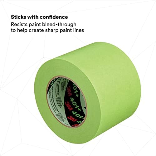 3M High Performance Green Masking Tape 401+, Superior Adhesion, Clean Removal, Highly Conformable, Paint-Bleed Resistant, 96 mm x 55 m, 6.4 mil, 8/Case - Image 5