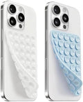 (2 Pack) Silicone Suction Cup Phone Case Mount Double Sided, Clear & Blue by Mnyatr