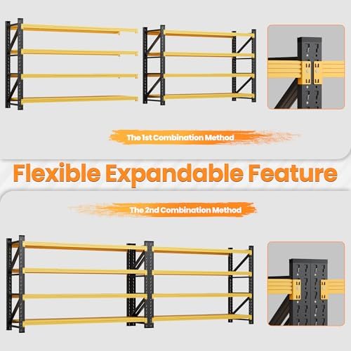 48” Wide Heavy Duty Metal Garage Shelving, Adjustable Storage Shelf - Image 5