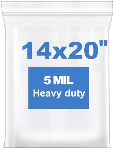 20 PCS 14"x20" 5Mil Large Clear Zip Seal Lock Poly Plastic Reclosable Bags by somogaclearzipbags