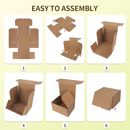 WIFTREY 10"x8"x6" Shipping Boxes Set of 15 Brown, 10 x 8 x 6 Corrugated Cardboard Box for Shipping Small Business, Gift Packing, Mailing Wrapping Present - Image 5