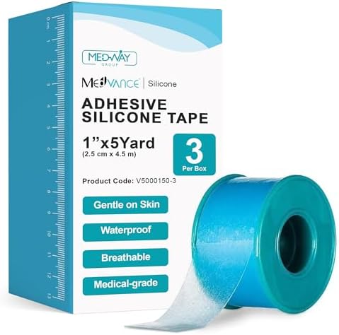 MedVance Silicone Adhesive Medical Tape, Scar Sheet,1" x5' (3 Pack) by Medvance