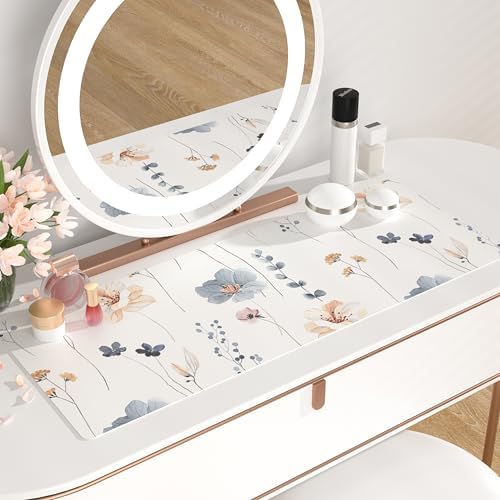 QIYI PU Leather Large Mouse Pad, Waterproof Desk Mat, 31.5" x 11.8", Sprigs - Image 6