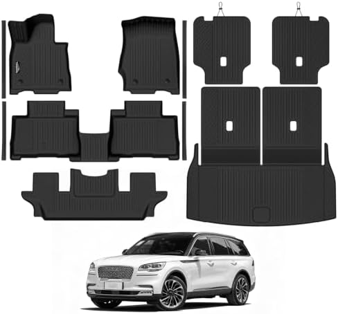 All Weather TPE Floor Mat Set for 2020-2027 Lincoln Aviator 6 Seat by TongamaAllWeatherFloorMats
