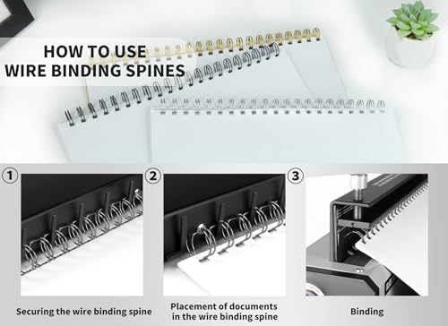 Rayson WR21159BK Wire Binding Spines, 2:1 Pitch Double Loop Binding Wires 5/8 Inch, 21-Loop Wire Ring Pack of 50 with Black - Image 6