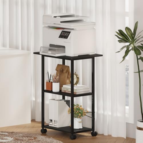 MARTY 3 Tier Large Printer Stand, Mobile Printer Table, Adjustable Shelf - Image 3