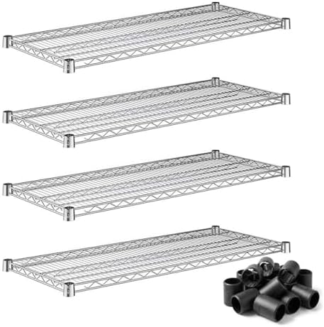Reinforced 18" x 42" Chrome Wire Shelf 4-Pack, 600lb Capacity Heavy Duty Commercial Storage, NSF by Zedfire