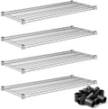 Reinforced 18" x 42" Chrome Wire Shelf 4-Pack, 600lb Capacity Heavy Duty Commercial Storage, NSF by Zedfire