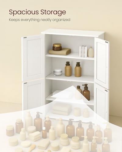VASAGLE Floor Storage Cabinet, 2 Adjustable Shelves, 4 Doors,42.7" H - Image 4