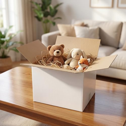 Hoikwo 10 Packs 12x10x10 Large Thin White Shipping Boxes - Image 4
