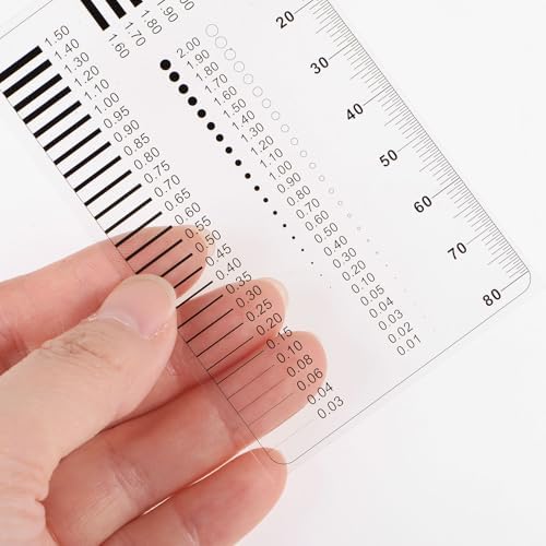 HARFINGTON 5pcs High Precision SEC Size Estimation Chart 80mm Covered Transparency Flaw Detection Film Ruler for Diameter and Line Width Defects Measuring - Image 5
