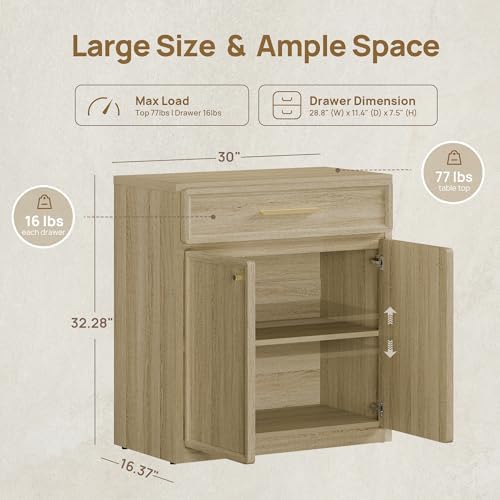 SICOTAS Buffet Cabinet with Storage Tall Modern Accent Storage Cabinet with Doors and Shelves 90 inch Wide Wooden Sideboard Credenza Buffets Console Table Coffee Bar for Kitchen Dining Living Room - Image 3
