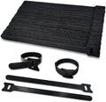 100pcs Reusable Cable Ties - Hook and Loop Cable Straps for Wire Management - 6 Inch Adjustable Cord Organizer & Wire Ties for Electronics, PC, Home Office & Garden - Black Fastening Wraps by AIRUEEKLOVELIFE