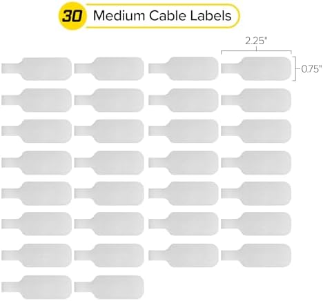 Wrap-It Storage Cable Labels - Medium, White (30-Pack) Write On Cord Labels, Wire Tags for Cable Management and Organizer for Electronics, Computers and More - Image 4