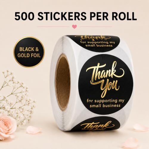 500 Thank You for Supporting My Small Business Stickers, 1.5 Inch - Image 2
