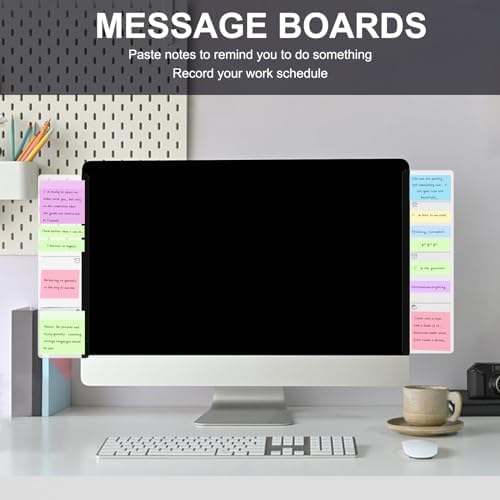 Office Desk Accessories 2pcs Multifunction Computer Monitor Memo Board - Transparent Computer Side Panel Memo Creative Monitor Side Panel Suitable for Office Home Desktop - Image 5