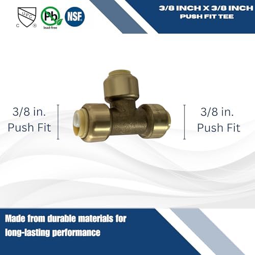 XFITTING Push Fit 3/8 Inch x 3/8 inch x 3/8 inch Push Fit Tee, 2 Pieces - Image 4