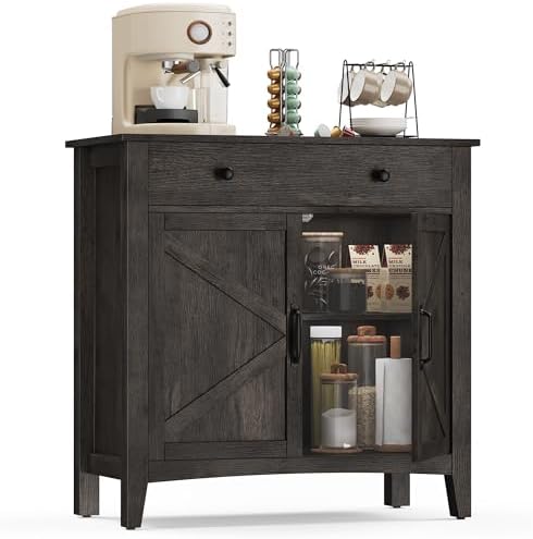 VASAGLE Buffet Cabinet, Coffee Bar with a Drawer, Adjustable Shelf by VASAGLEbySONGMICSHOME