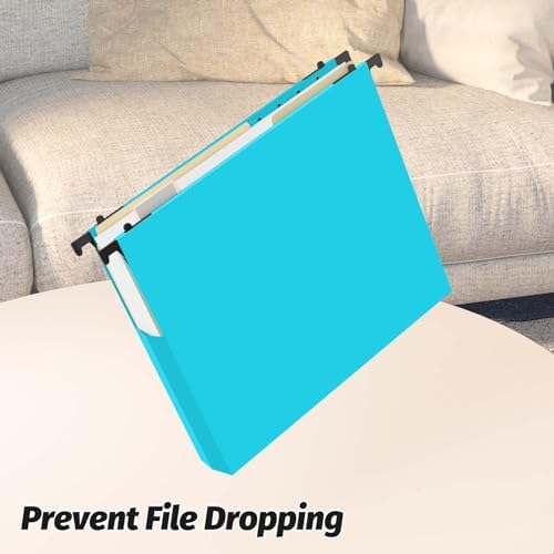 SHUTEX Extra Capacity Plastic Hanging File Folders,12 Pack, Letter, Blue - Image 4