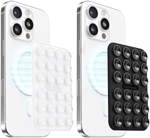 Klearlook 2Pack Magnetic Suction Phone Mount for MagSafe Case, Transparent & Black by KlearlookMaximizedClarity