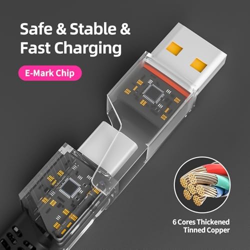 USB C Cable Fast Charging, 240W MAX 4 in 1 Charging Cable with E-Mark Chip - Image 3