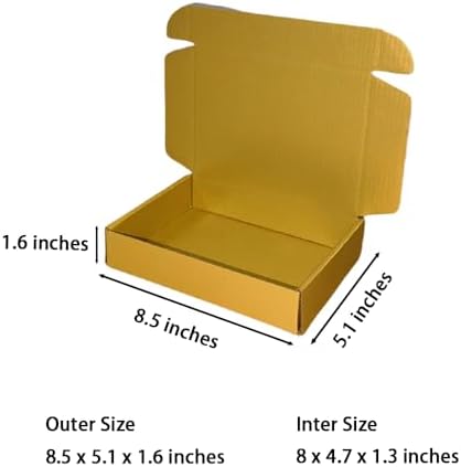 50 Pack 8.5x5.1x1.6 in Gold Shipping Boxes - Image 2