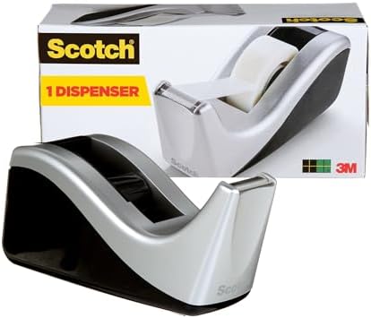 Scotch Desktop Tape Dispenser, Silvertech Two-Tone (C60-ST) by ScotchBrand