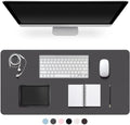 Leather Desk Pad Protector,Non-Slip Desk Pad(Dark Gray, 35.4" x 17") by CADONO