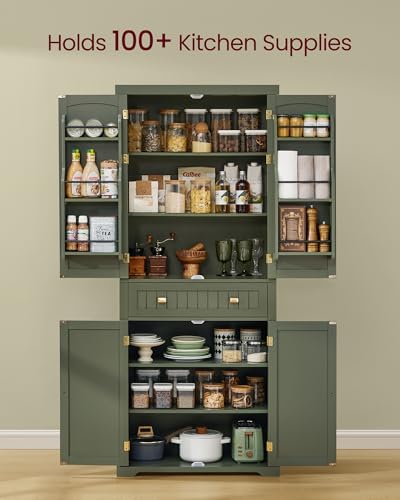 VASAGLE Pantry Cabinet, Freestanding Tall Cupboard with a Drawer - Image 5