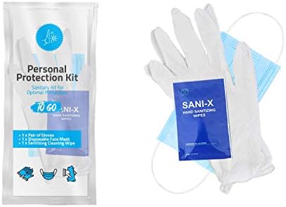 All-in-One Personal Protection Kits to GO - 10 Pack - With Plastic Gloves, Hand Cleansing Wipes, Disposable Face Mask - Image 3
