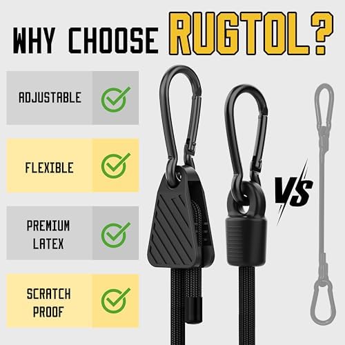 Bungee Cords with Hooks, Upgrade 60 inch Adjustable Bungee Cords with Carabiner Hooks, Easy to Adjust from 7'' to 60'' Elasticity UV-Resistance Bungee Straps Heavy Duty for Bike, Cargo, Tent, 12 Pack - Image 7
