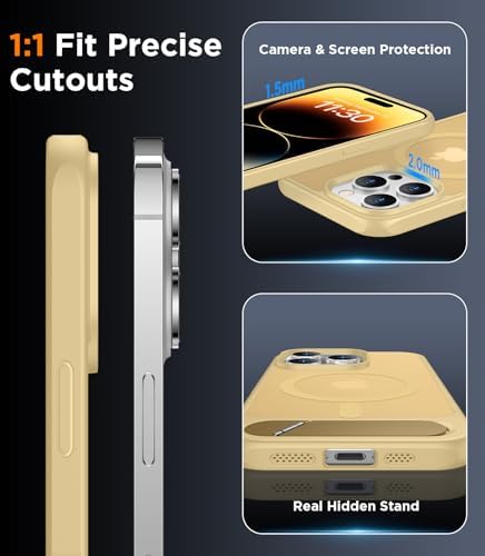 Temdan Magnetic Compatible with iPhone 14 Pro Max Case, [Built-in Invisible Kickstand][Compatible with MagSafe] [Military Grade Shockproof] Slim Translucent Matte Phone Case for iPhone 14 Pro Max 6.7" - Image 6