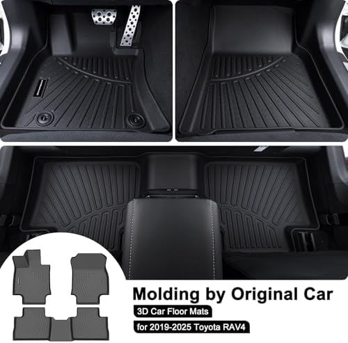 TPE Floor Mats for Toyota RAV4 2019-2025 All Weather Car Floor Liners Fit Toyota RAV4 Accessories Black - Image 2