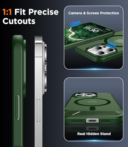 Temdan Magnetic Compatible with iPhone 13 Pro Max Case, [Built-in Invisible Kickstand][Compatible with MagSafe] [Military Grade Shockproof] Slim Translucent Matte Phone Case for iPhone 13 Pro Max 6.7" - Image 6