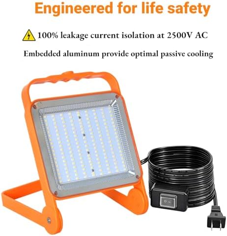 No Burn Risk 50W LED Work Light 2-Pack,8,000LM 5000K Daylight - Image 3