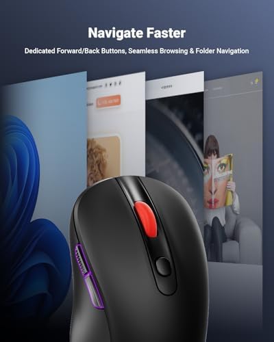 wegear USB Wireless Mouse for Laptop PC Mac, 2.4GHz Cordless Mouse-Black - Image 4