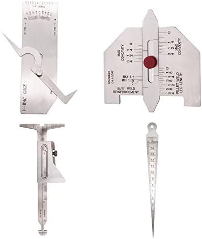 Weld Gauge Set Includes Hi-Lo Gauge and Taper Gauge and Porosity Undercuts Checking Gauge and Convexity Concavity Welding Gauge Imperial by Necygoo