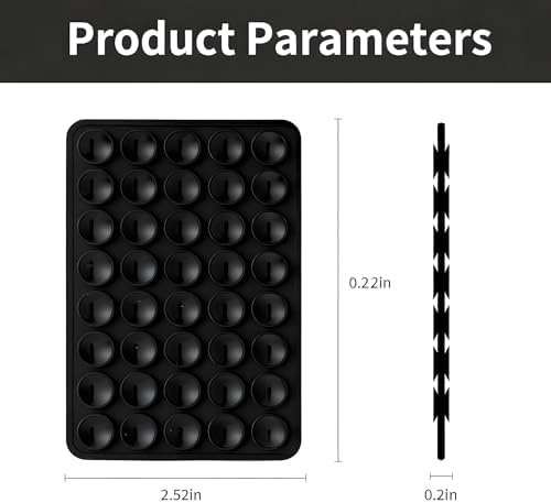 SHENGXIN 2 Pack Silicone Double-Sided Suction Grip – 40 Cups per Side, Strong Hold for iPhone, Galaxy, Pixel, Android – Hands-Free for Selfies & Videos (Black) - Image 3