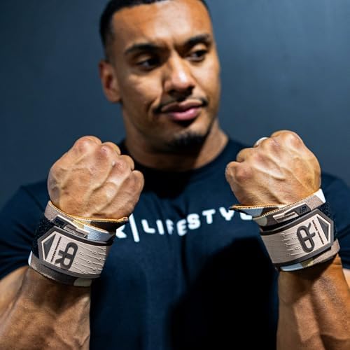 PR Personal Record Heavy Duty Premium Wrist Wraps, More Elasticity, Reinforced Stitching, Extra Wide Strap, Strong Thumb Loop, Larry Wheels Weightlifting Wraps - Image 6
