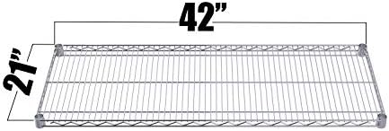 Chrome Wire Shelf |Pack of 2 Shelves| for Storage in Dry Environments | Ideal for Stores, Restaurants, Businesses and Homes (Chrome Wire Shelves, 21''W x 42''L) - Image 2