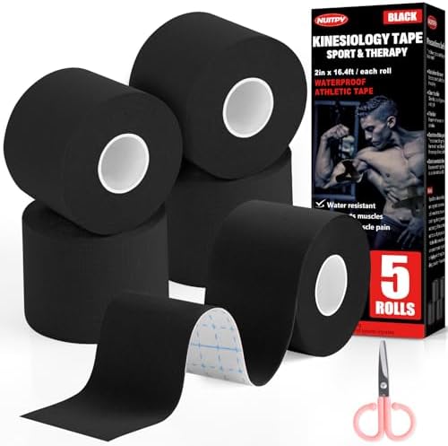 5 Rolls Black Kinesiology Tape, 2 inch x 16.4 Feet Kinetic Tape by Unknown