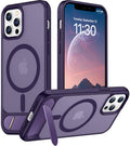 Temdan Magnetic Compatible with iPhone 12 Pro Max Case, [Built-in Invisible Kickstand][Compatible with MagSafe][Military Grade Shockproof] Slim Translucent Matte Phone Case for iPhone 12 Pro Max 6.7" by Temdan