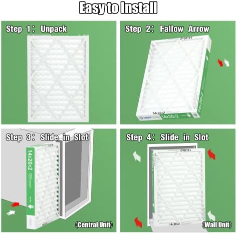 14x20x2 Air Filter TRIGHTFILTERS, Durable MERV 8 Pleated Home HVAC AC Furnace Heater Filters Replacement, Lightweight Compact Air Conditioner Filters 4 Pack - Image 5