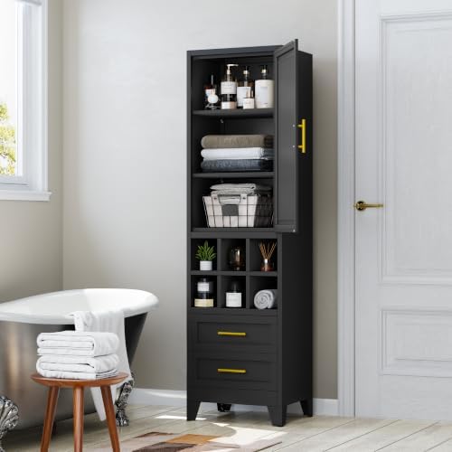 20 inch Wide Storage Cabinet with Doors and Shelves, Tall Narrow Pantry - Image 4